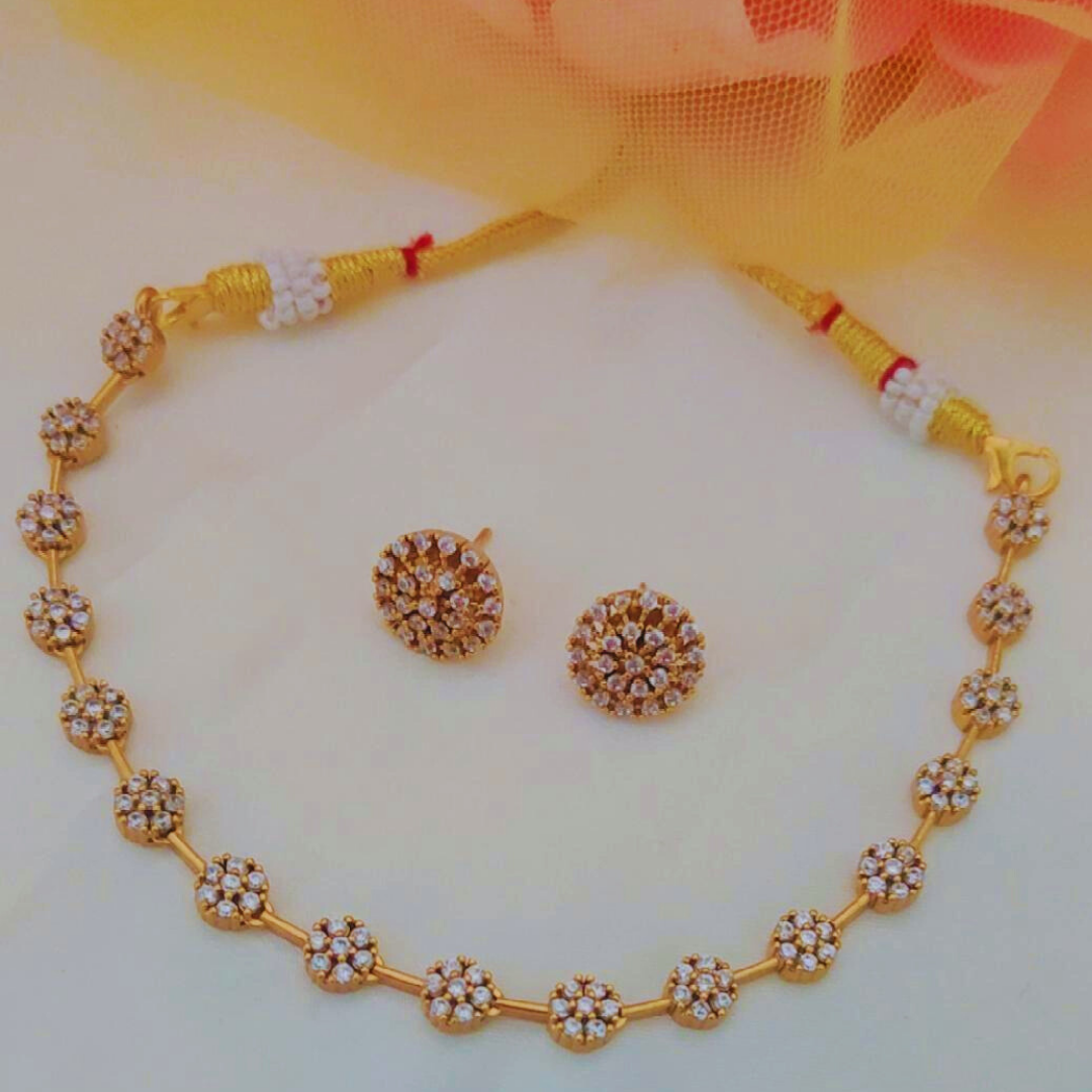 GOLDEN KELIYAH ZIRCONIA JEWELLERY SET