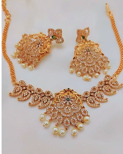 GOLDEN PRAHASINI TEMPLE JEWELLERY SET