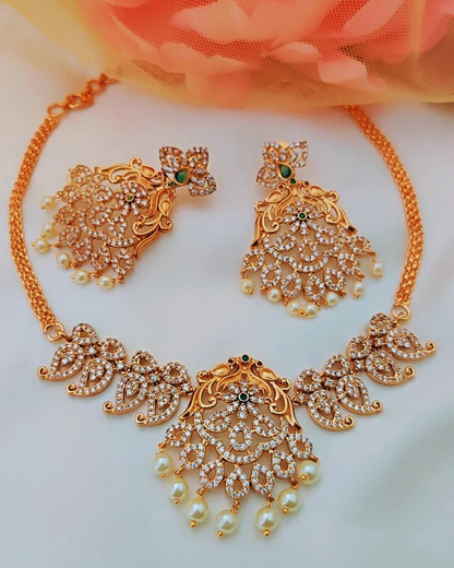 GOLDEN PRAHASINI TEMPLE JEWELLERY SET