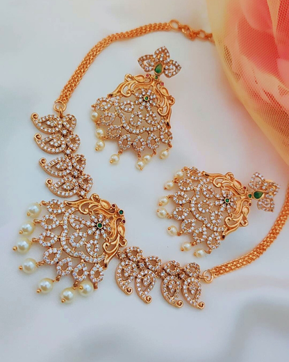 GOLDEN PRAHASINI TEMPLE JEWELLERY SET