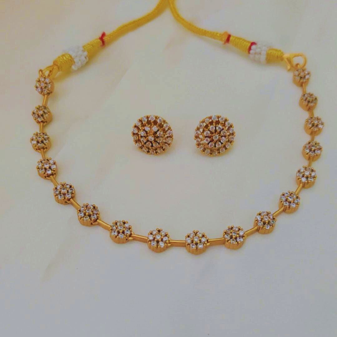 GOLDEN KELIYAH ZIRCONIA JEWELLERY SET