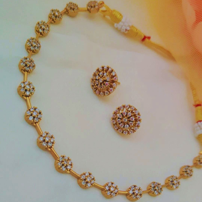 GOLDEN KELIYAH ZIRCONIA JEWELLERY SET