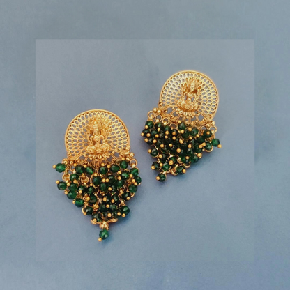 EMERALD INIKA TEMPLE EARRINGS