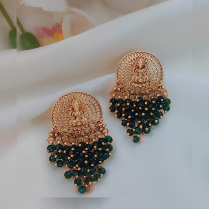 EMERALD INIKA TEMPLE EARRINGS