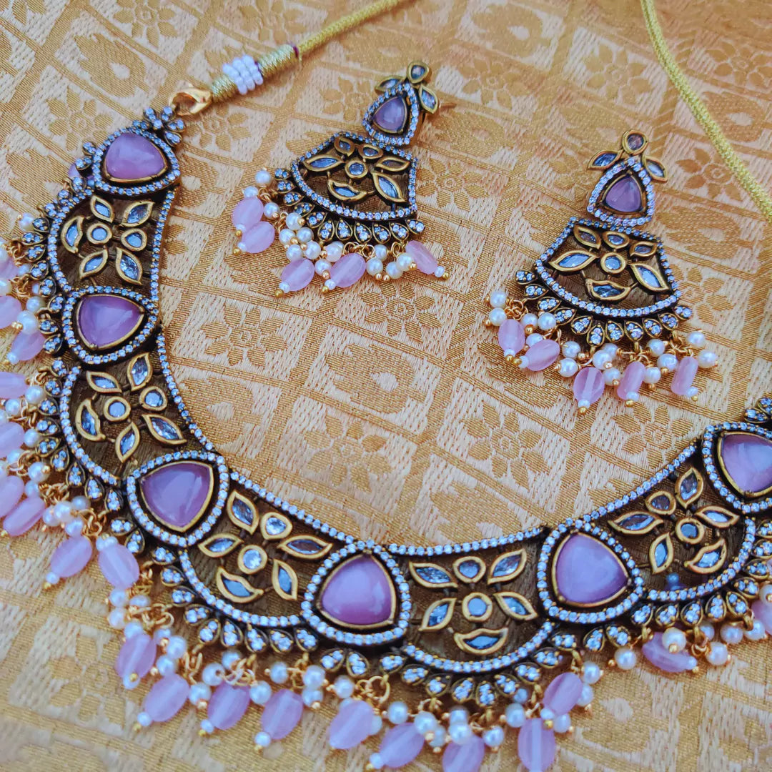 Antique Pink Victorian Necklaces