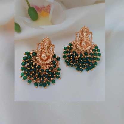 EMERALD KASNI TEMPLE EARRINGS