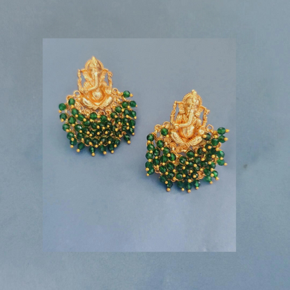 EMERALD KASNI TEMPLE EARRINGS