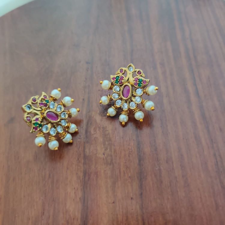 AGAL TEMPLE STUD EARRINGS