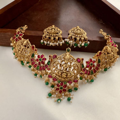 MULTICOLOR AMBAAL TEMPLE JEWELLERY SET