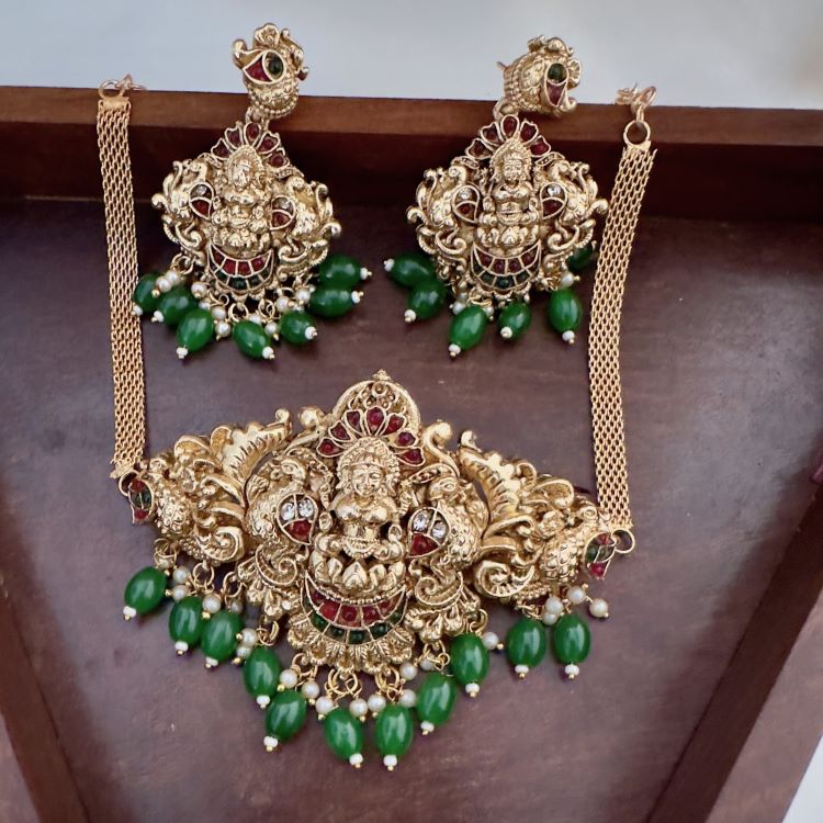 MULTICOLOR NIMITHA TEMPLE JEWELLERY SET