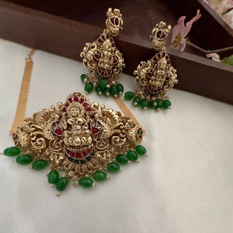 MULTICOLOR NIMITHA TEMPLE JEWELLERY SET