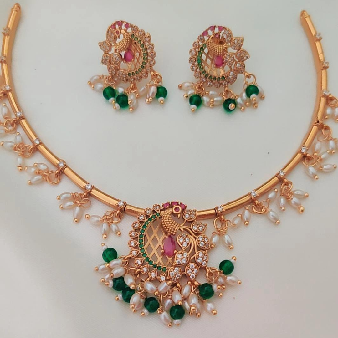 MULTICOLOR PRISHA TEMPLE JEWELLERY SET