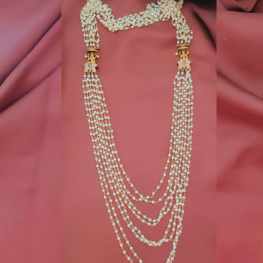 PINK NARAYANA PEARL JEWELLERY SET