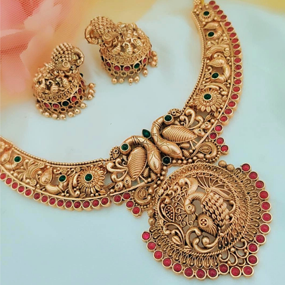 GOLDEN KEYA TEMPLE JEWELLERY SET