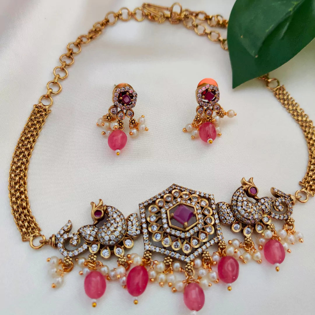 Antique Pink Victorian Necklaces