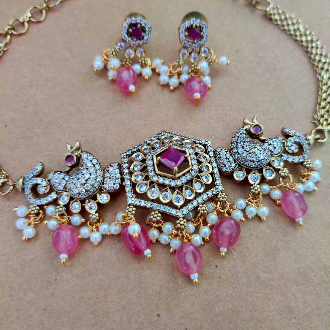 Antique Pink Victorian Necklaces