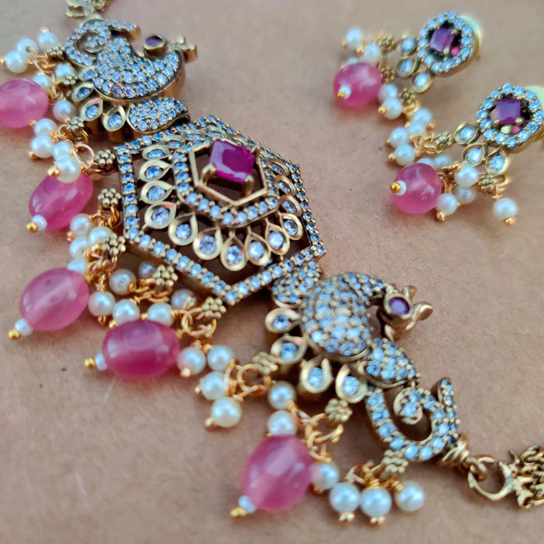 Antique Pink Victorian Necklaces