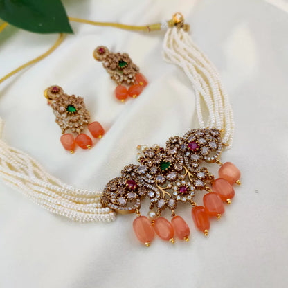 Antique Peach Victorian Necklaces