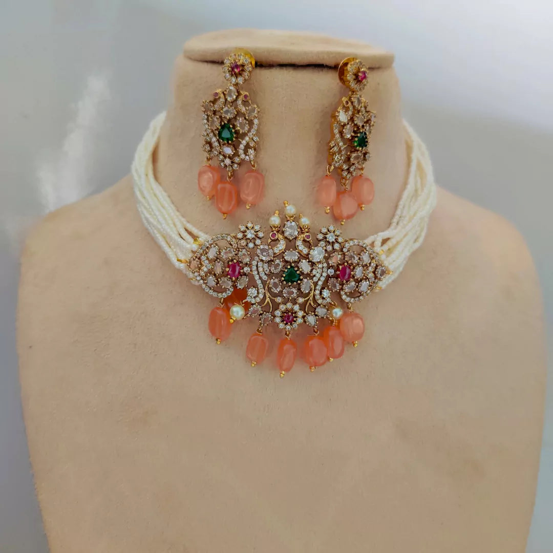 Antique Peach Victorian Necklaces