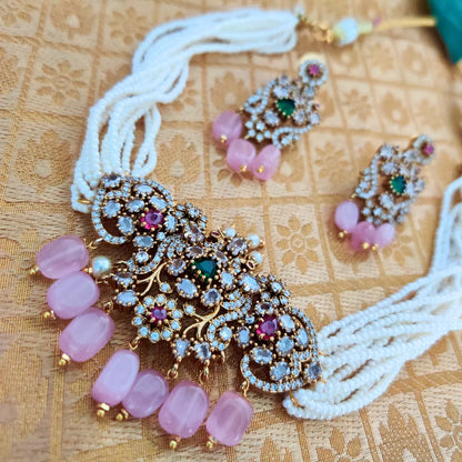 Antique Pink Victorian Necklaces