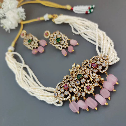 Antique Pink Victorian Necklaces