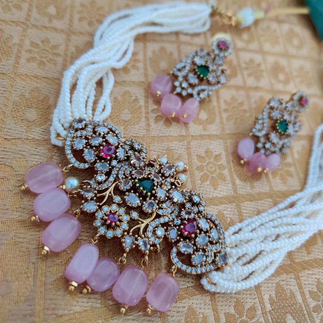 Antique Pink Victorian Necklaces