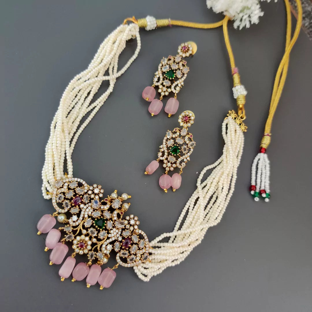 Antique Pink Victorian Necklaces