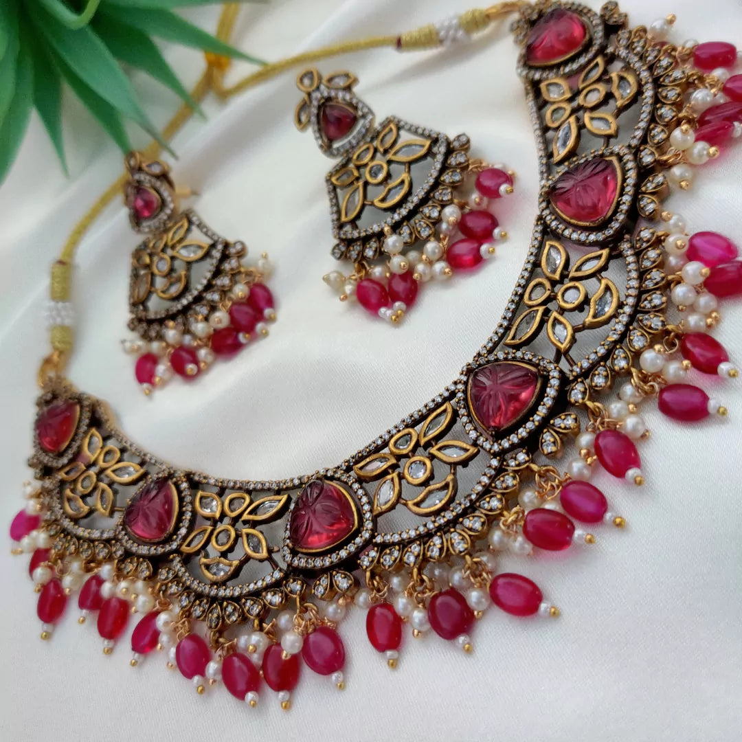 Antique Red Victorian Necklaces