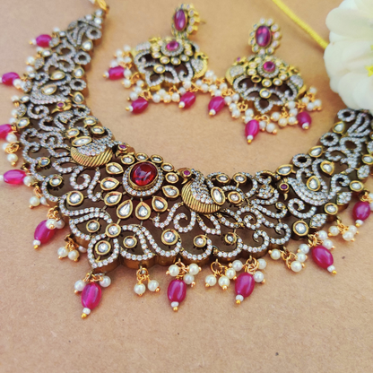 RUBY ANGANAA ANTIQUE NECKLACE SET