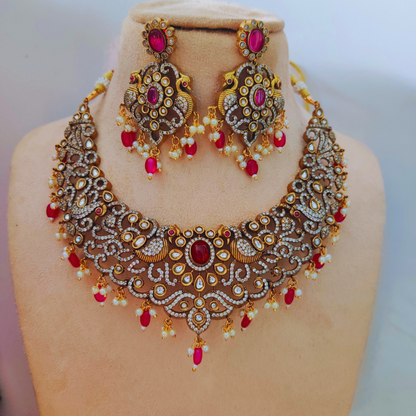 RUBY ANGANAA ANTIQUE NECKLACE SET