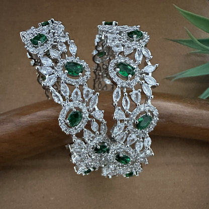 Green American diamond bangles