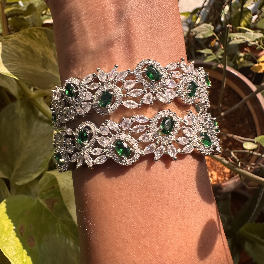 Green American diamond bangles