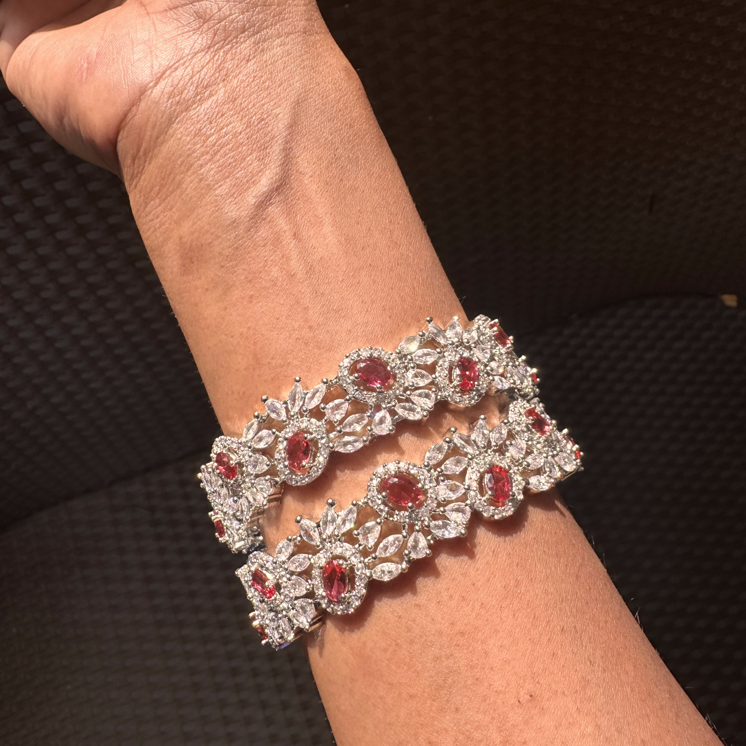 Red American diamond bangles