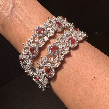 Red American diamond bangles