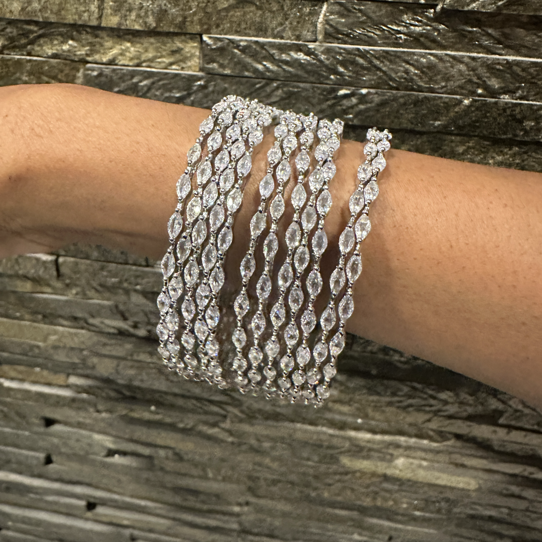 White American diamond bangles