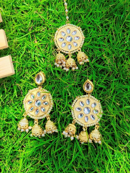 IVORY MAYA EARRINGS - MAANG TIKKA