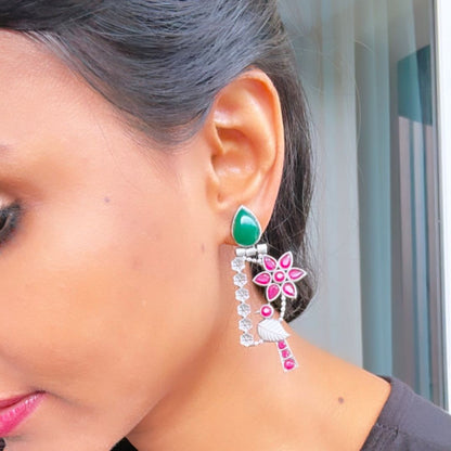 Trendy silver replica earrings