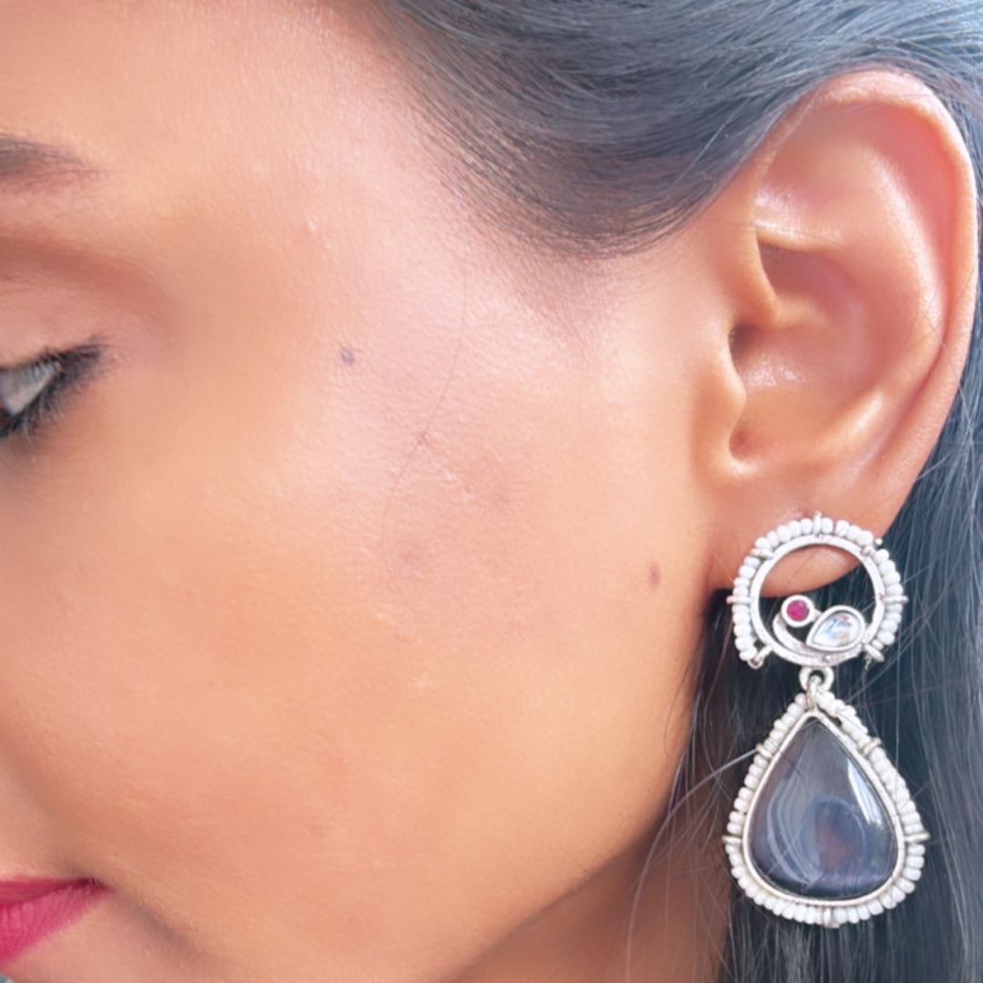 Trendy silver replica earrings