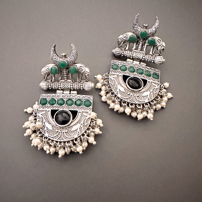 Trendy silver replica earrings