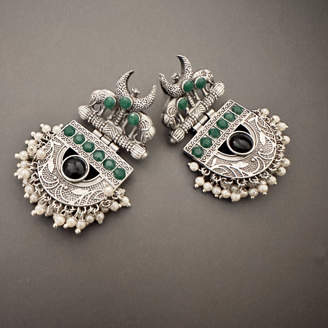 Trendy silver replica earrings