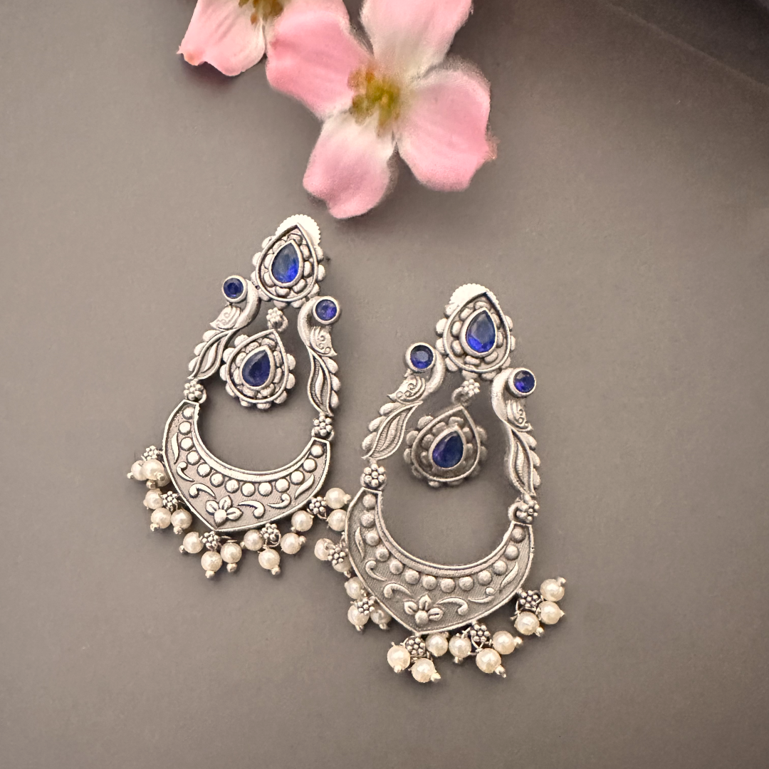 Trendy silver replica earrings