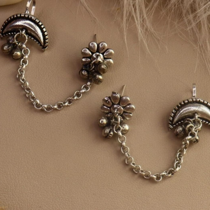 CHANDRAMA SILVER PALATED EARRINGS