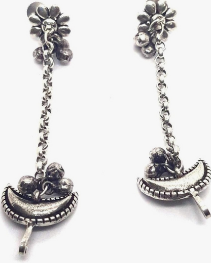 CHANDRAMA SILVER PALATED EARRINGS