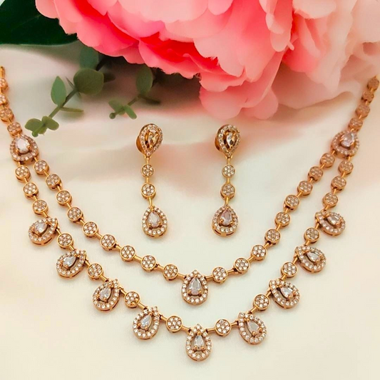 GOLDEN HRIDA ZIRCONIA JEWELLERY SET