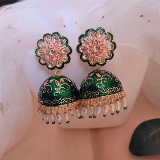 Green earrings for girls