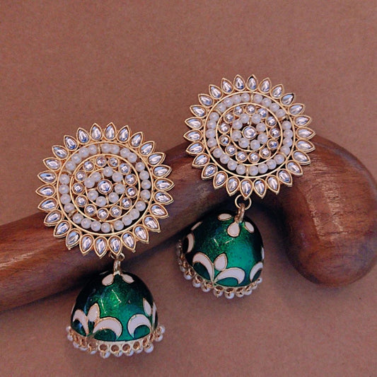 EMERALD NIRALA KUNDAN JHUMKAS