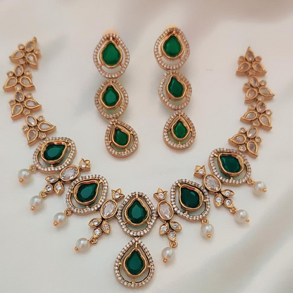 EMERALD IKSHITA ZIRCONIA JEWELLERY SET