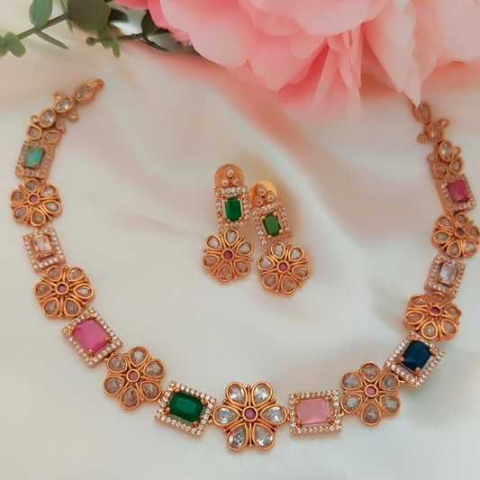 MULTICOLOR JANYA ZIRCONIA JEWELLERY SET