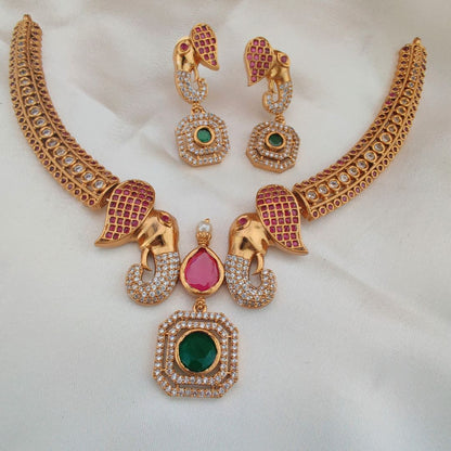 DYUTI TEMPLE JEWELLERY SET