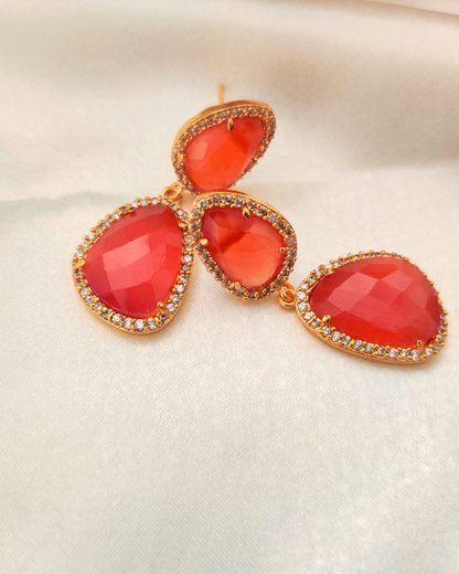 ORANGE MADINA STONE EARRINGS